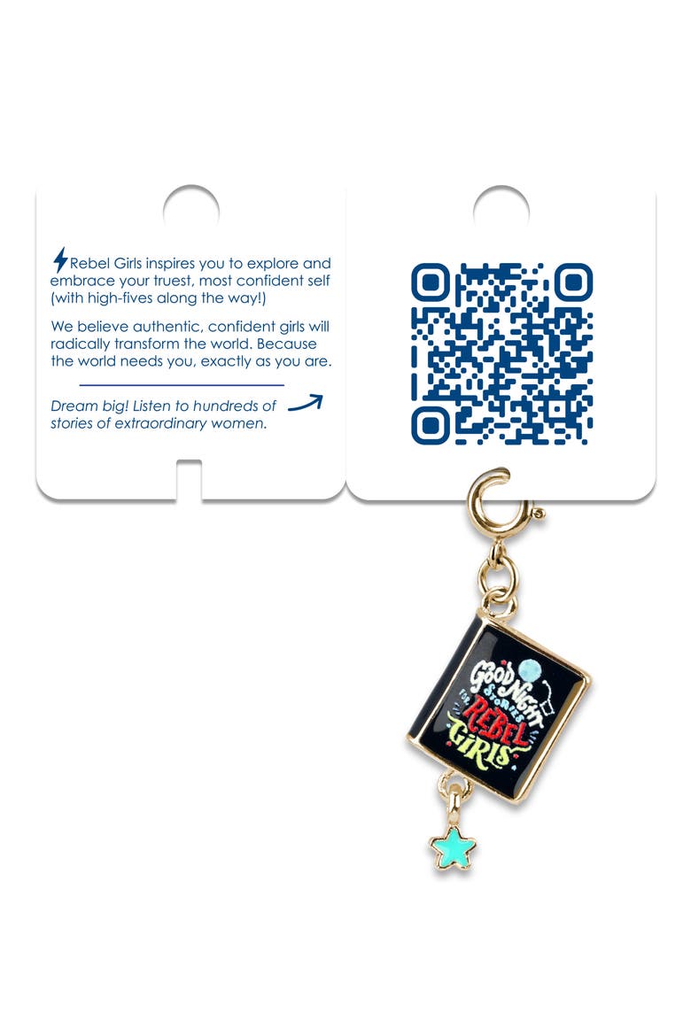 Kids' Rebel Girls Good Night Stories Charm, Alternate, color, BLACK