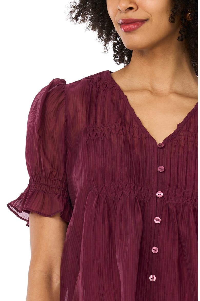Pintuck Chiffon Top, Alternate, color, VINEYARD PLUM