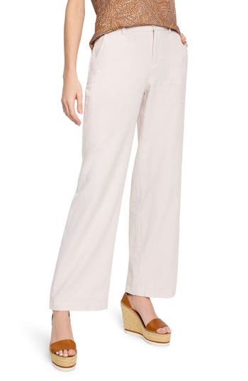 Nic + Zoe Nic+zoe Eliot Cotton & Linen Wide Leg Pants In White