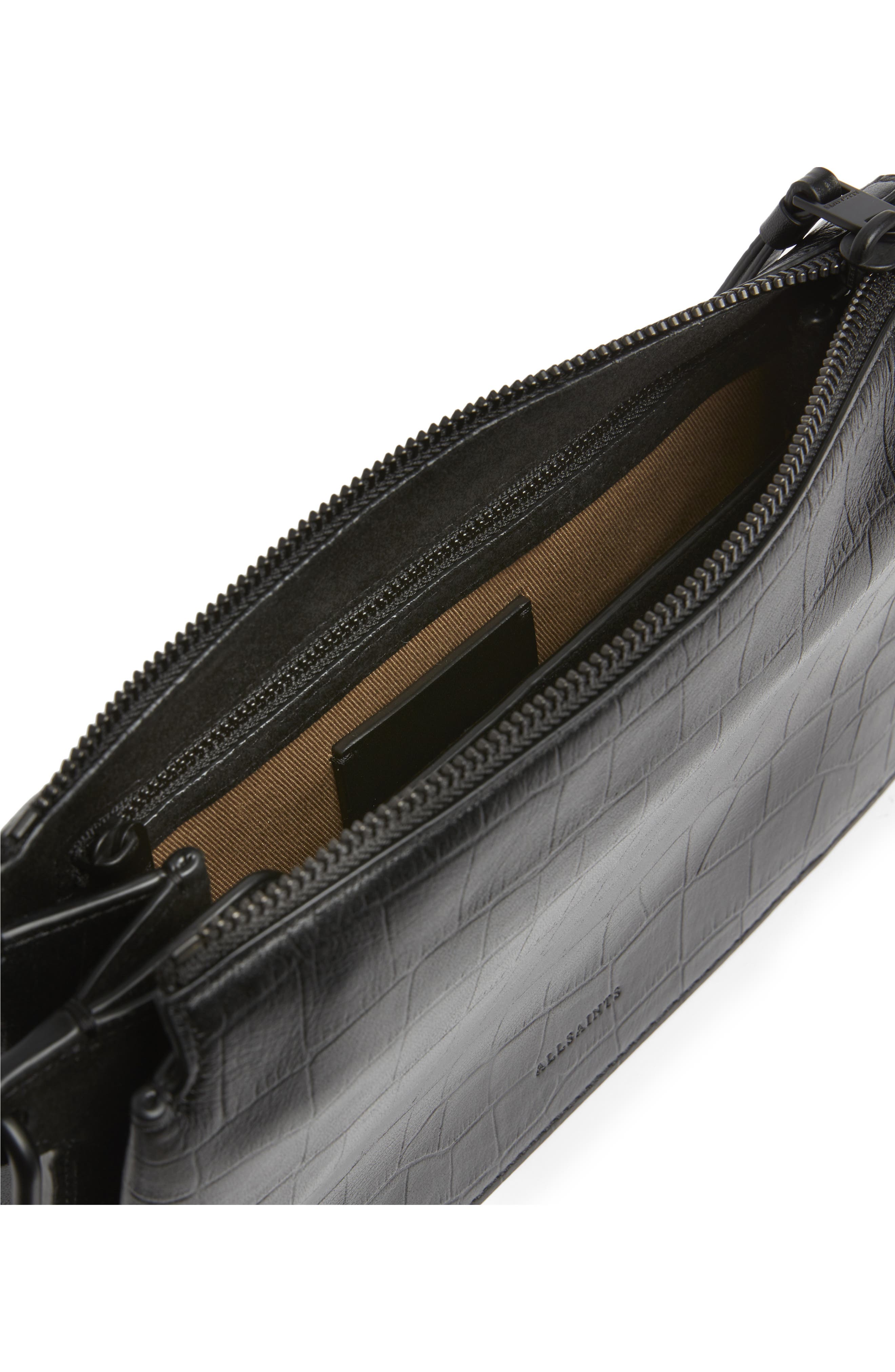 AllSaints Fletcher Leather Crossbody Bag, Alternate, color, 