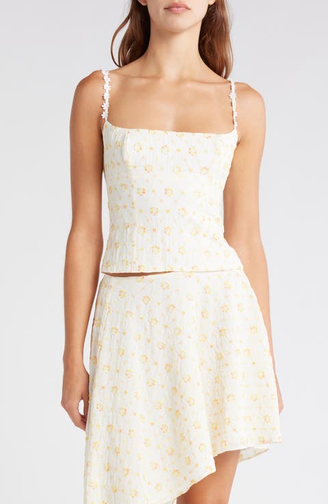 Floral Embroidered Corset Top