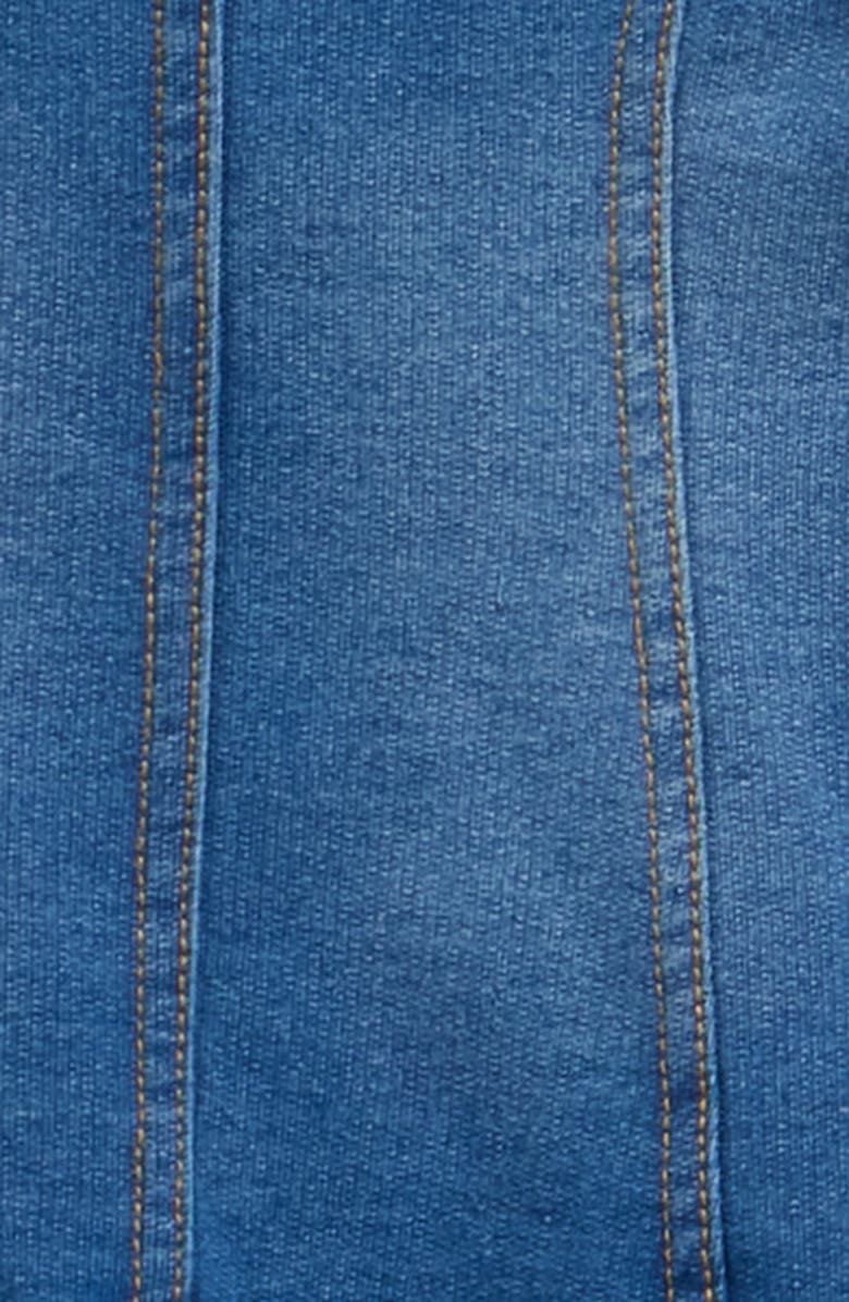 Habitual Kids Seamed Denim Skater Dress with Bloomers, Alternate, color, Medium Stone