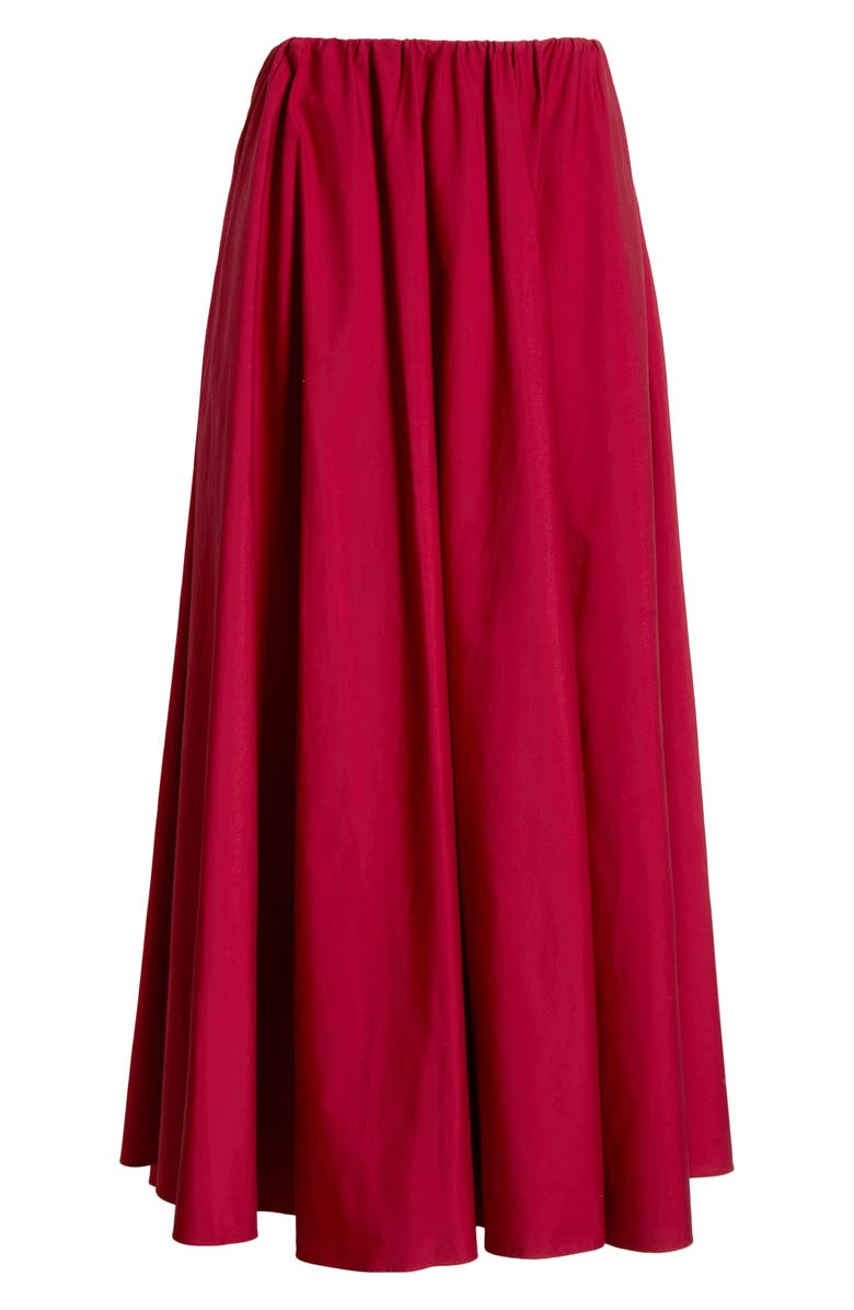 STAUD Milano Stretch Cotton Skirt, Main, color, Rouge