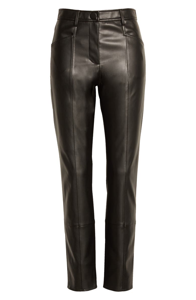 Milly Rue High Waist Faux Leather Pants, Alternate, color,
