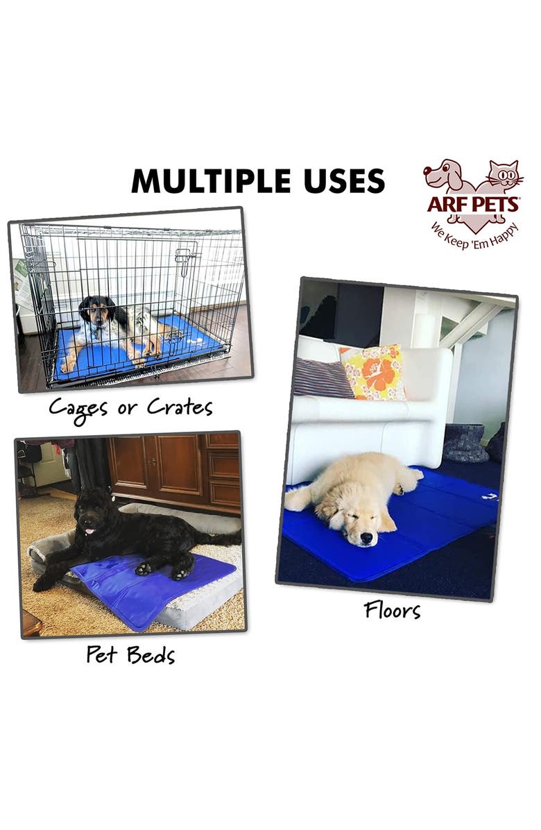 Arf Pets Dog Cooling Mat, Durable, Non-Toxic Gel Dog Bed Mat for Kennels, Crates & Beds, Alternate, color, Blue