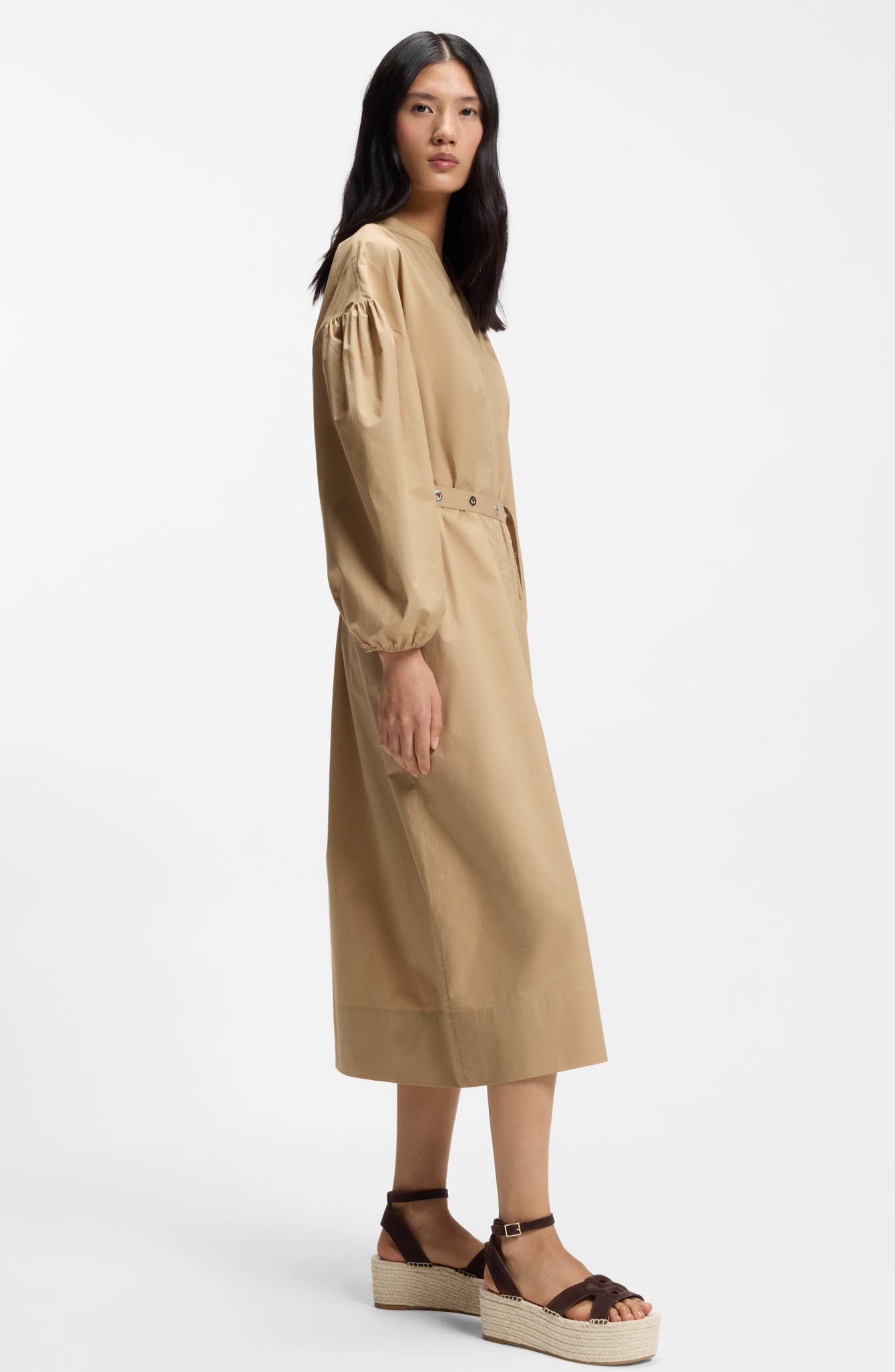 BOSS Machica Espadrille Platform Sandal, Alternate, color, Dark Brown