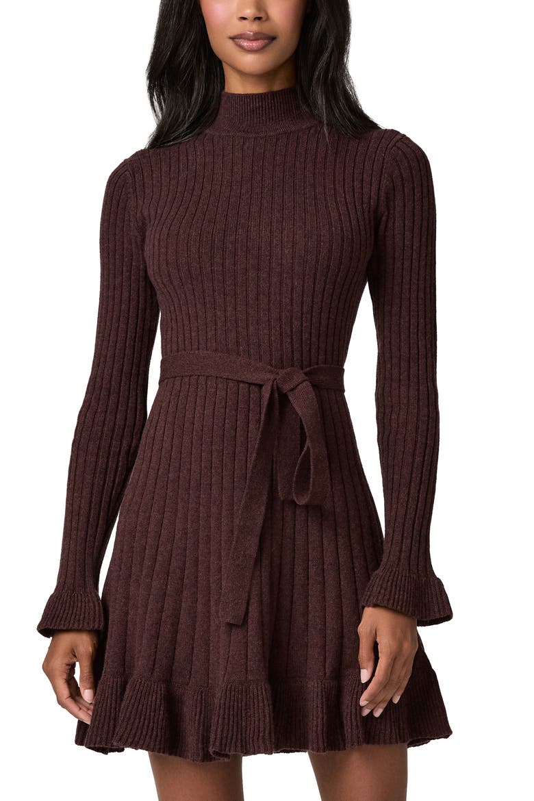 Sandria Wool & Cotton Blend Sweater Dress, Alternate, color, PORT