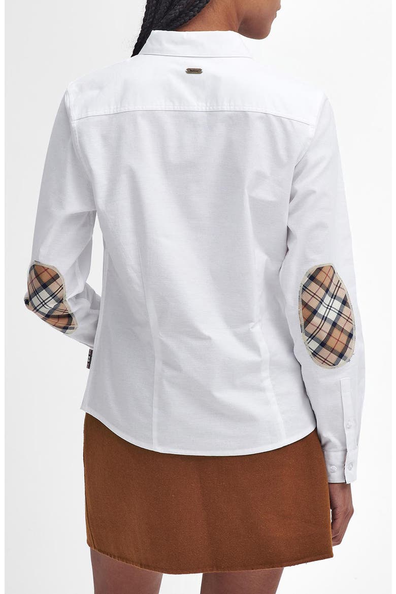 Lavender Elbow Patch Button-Up Shirt, Alternate, color, WHITE/ HESSIAN TARTAN