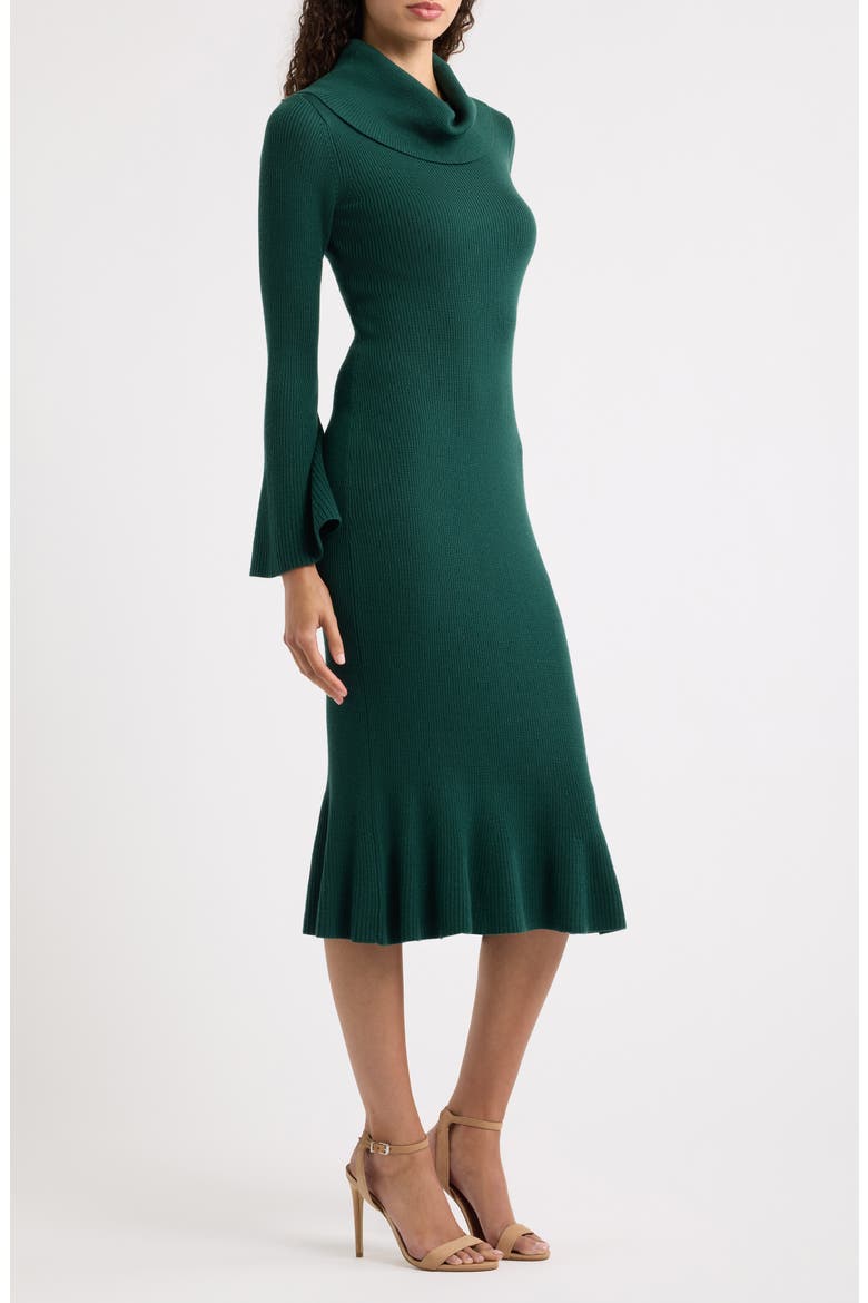 Lucia Merino Wool Sweater Dress, Alternate, color, ENCHANTED EVERGREEN