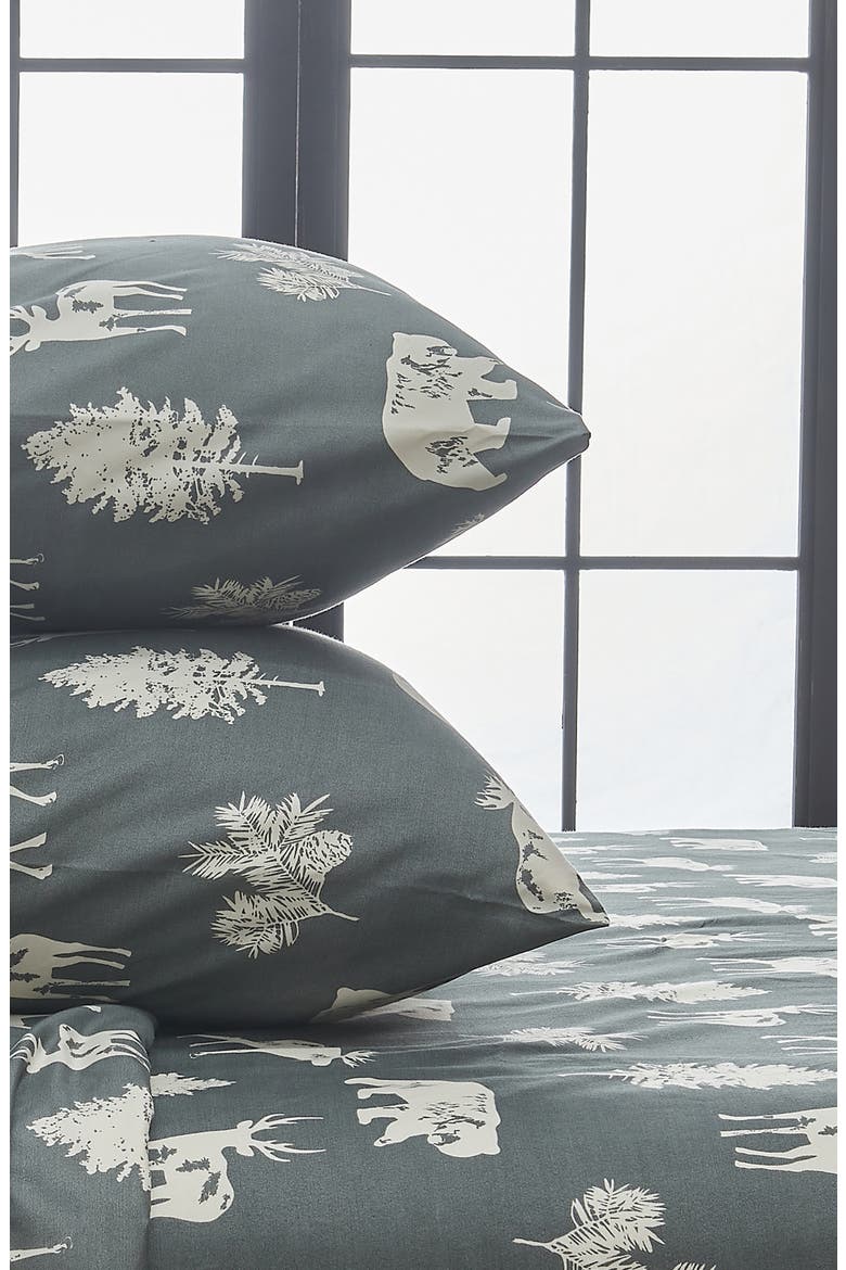 Lodge Print Microfiber Sheet Set, Alternate, color, DARK GREY