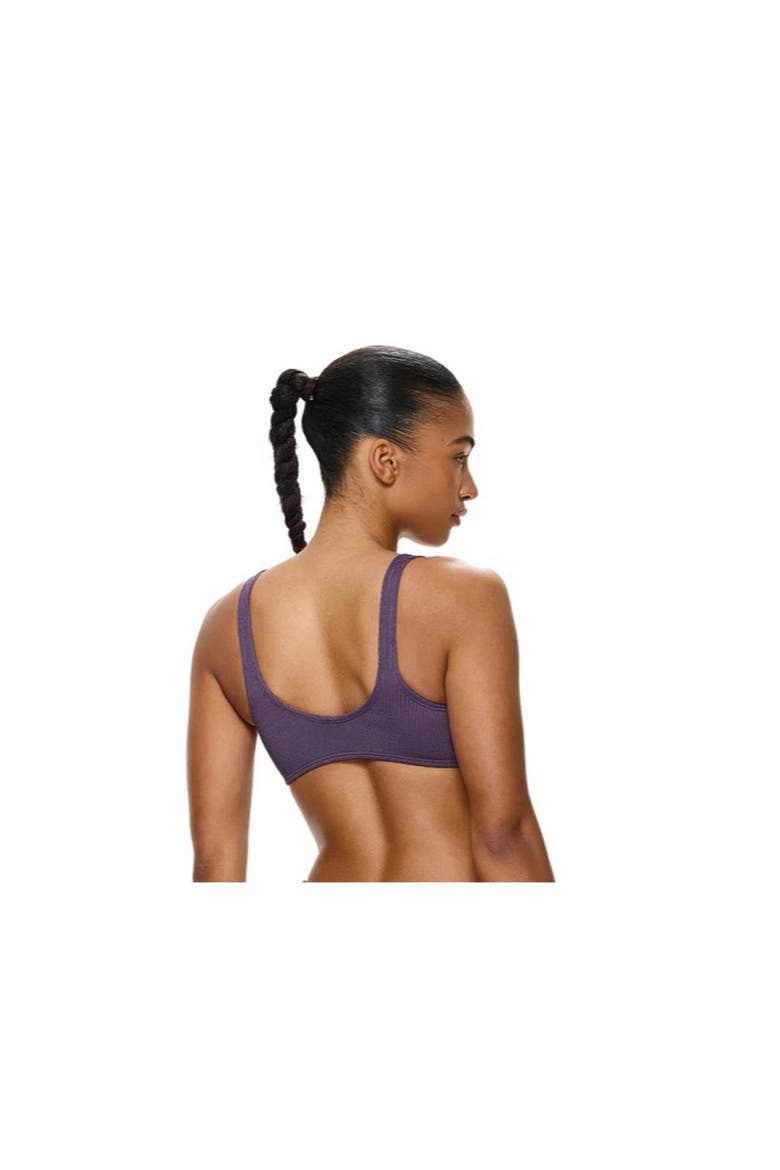 Tubular Square Neck Bikini Top, Alternate, color, Aubergine