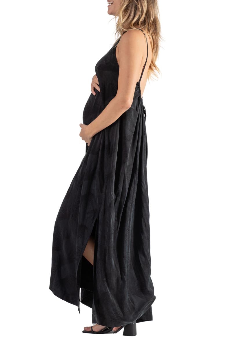 Isis Maternity/Nursing Maxi Dress, Alternate, color, BLACK