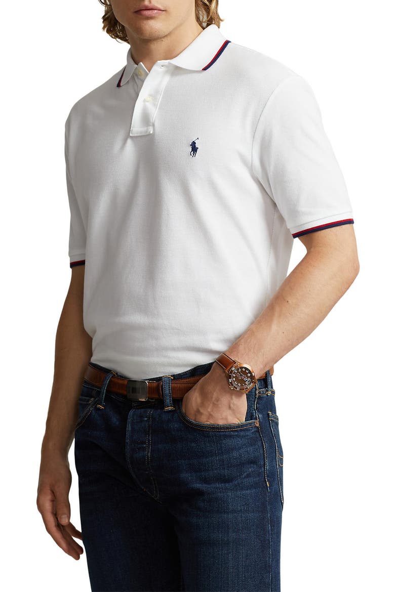 Solid Cotton Polo Shirt, Main, color, WHITE