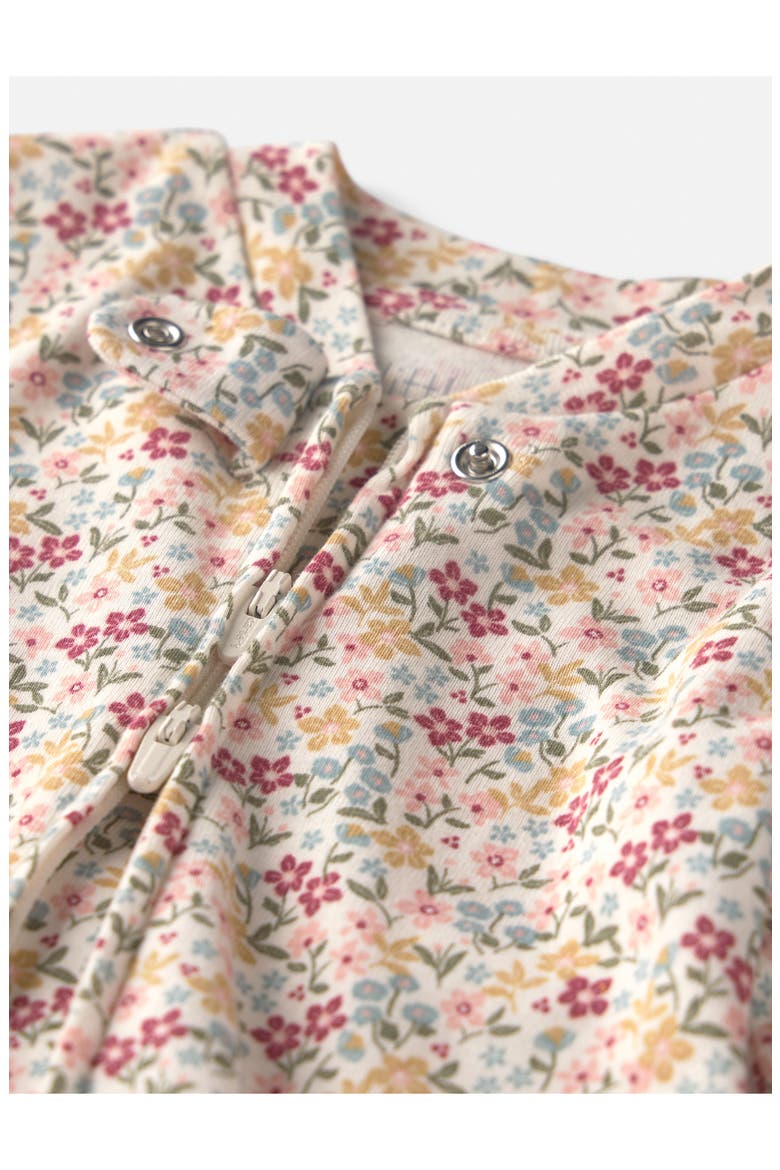 Print Organic Cotton One-Piece Pajamas, Alternate, color, PINK