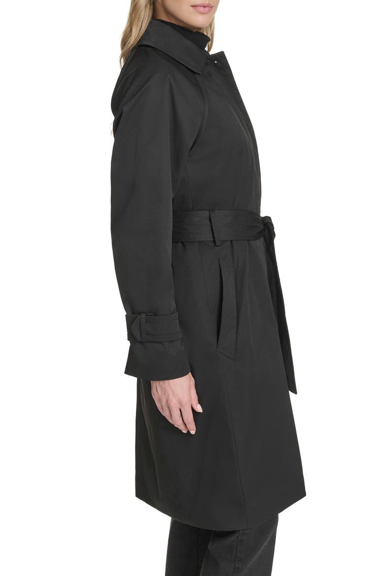 Water Resistant Twill Coat, Alternate, color, BLACK