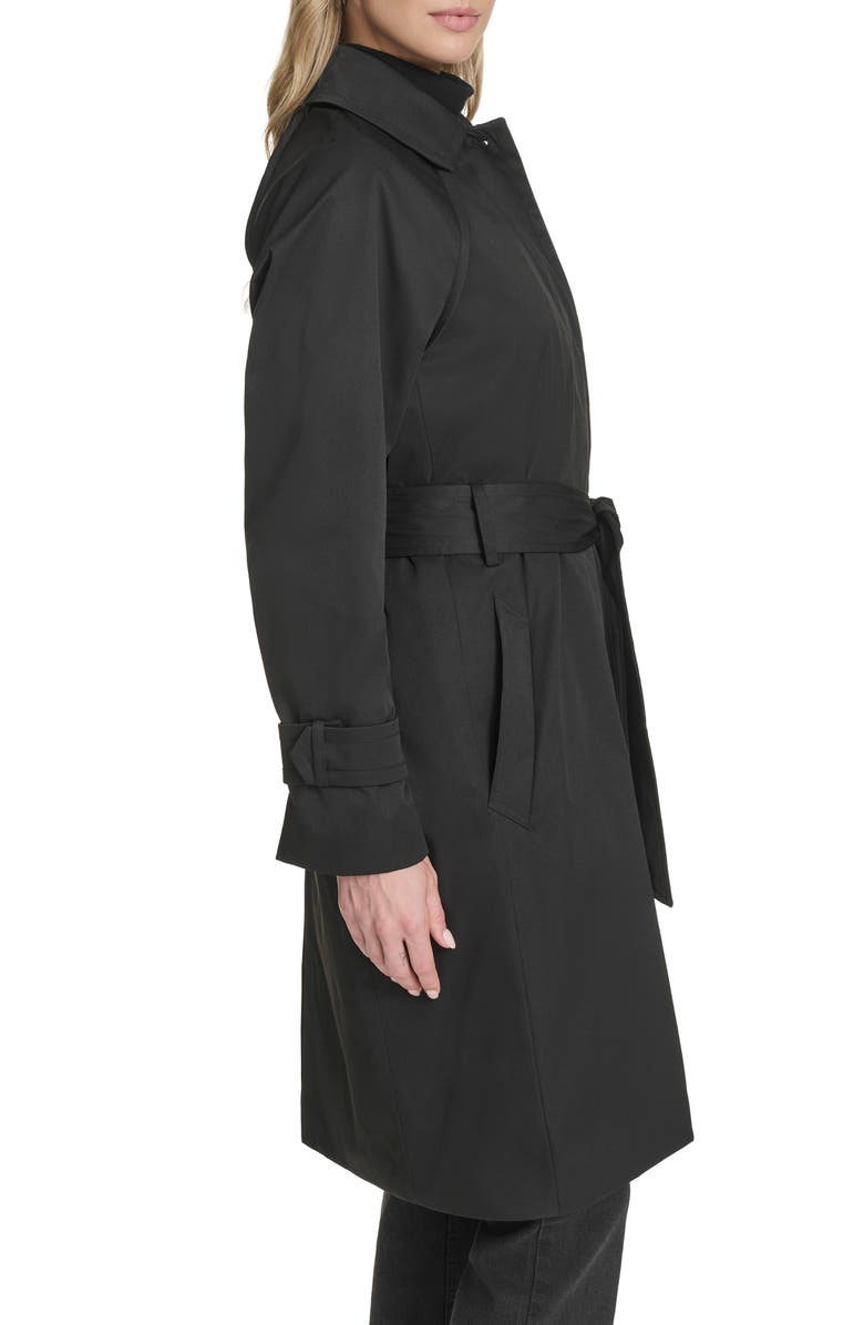 Cole Haan Water Resistant Twill Coat, Alternate, color, Black