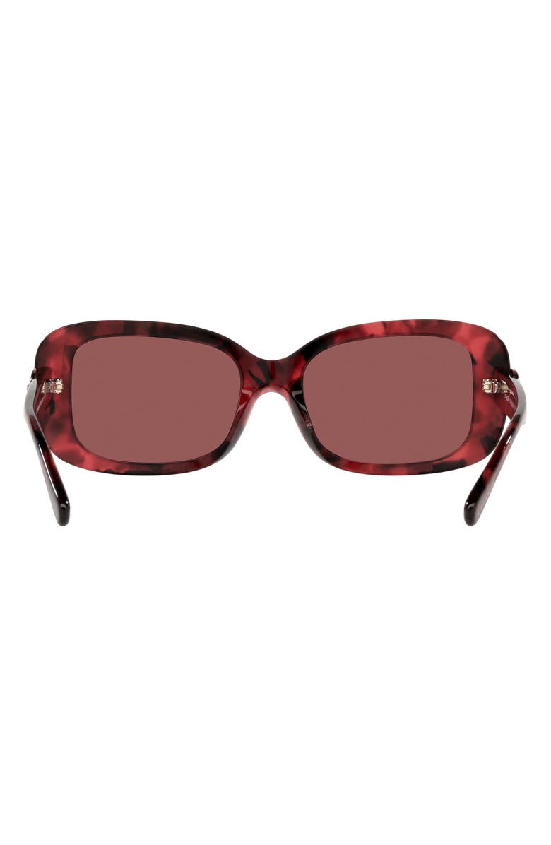COACH 54mm Rectangle Core Sunglasses, Alternate, color, Milky Wine Tortoise / Burgundy