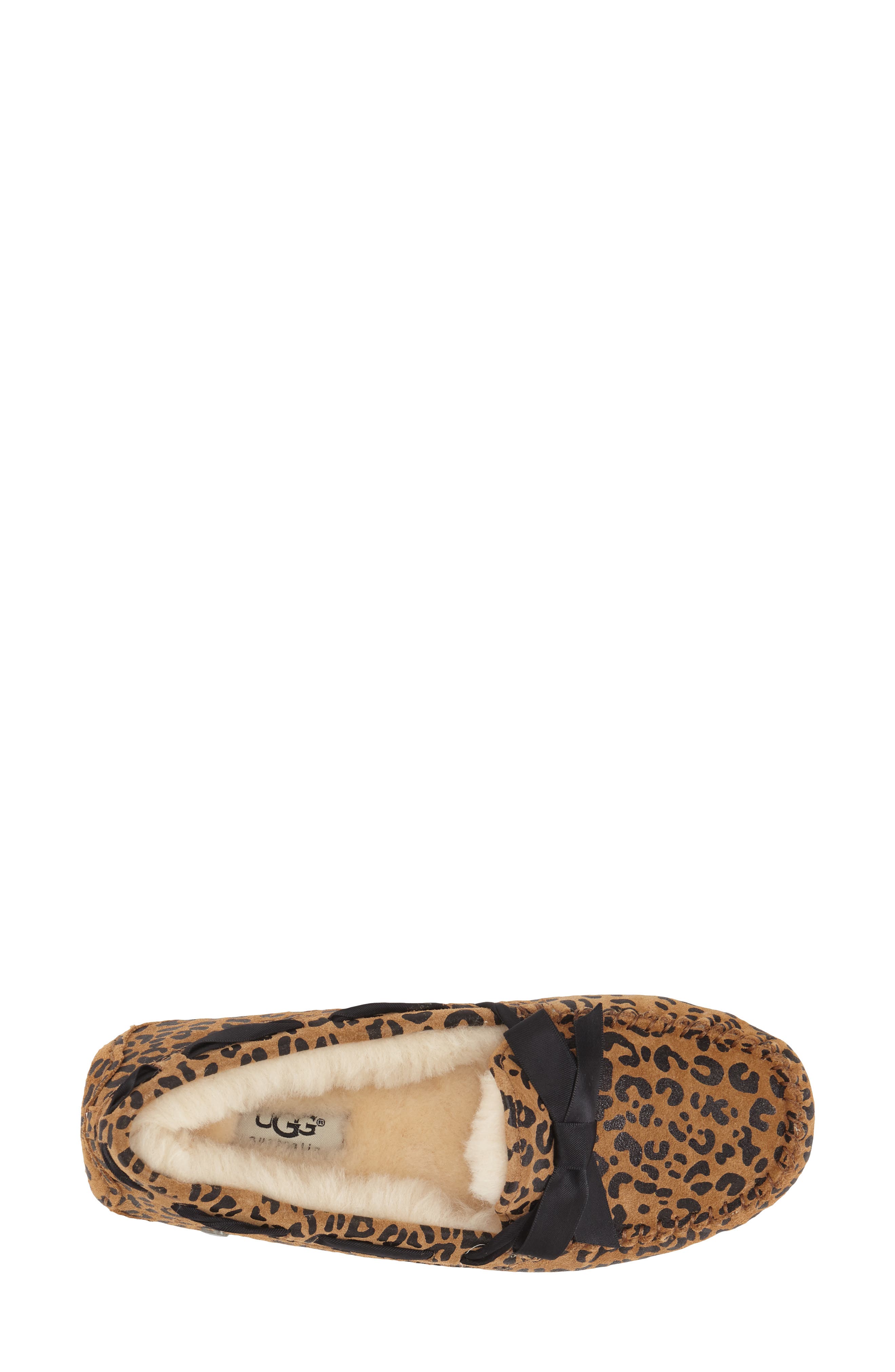 UGG<sup>®</sup> Dakota Leopard Print Bow Slipper, Alternate, color, 