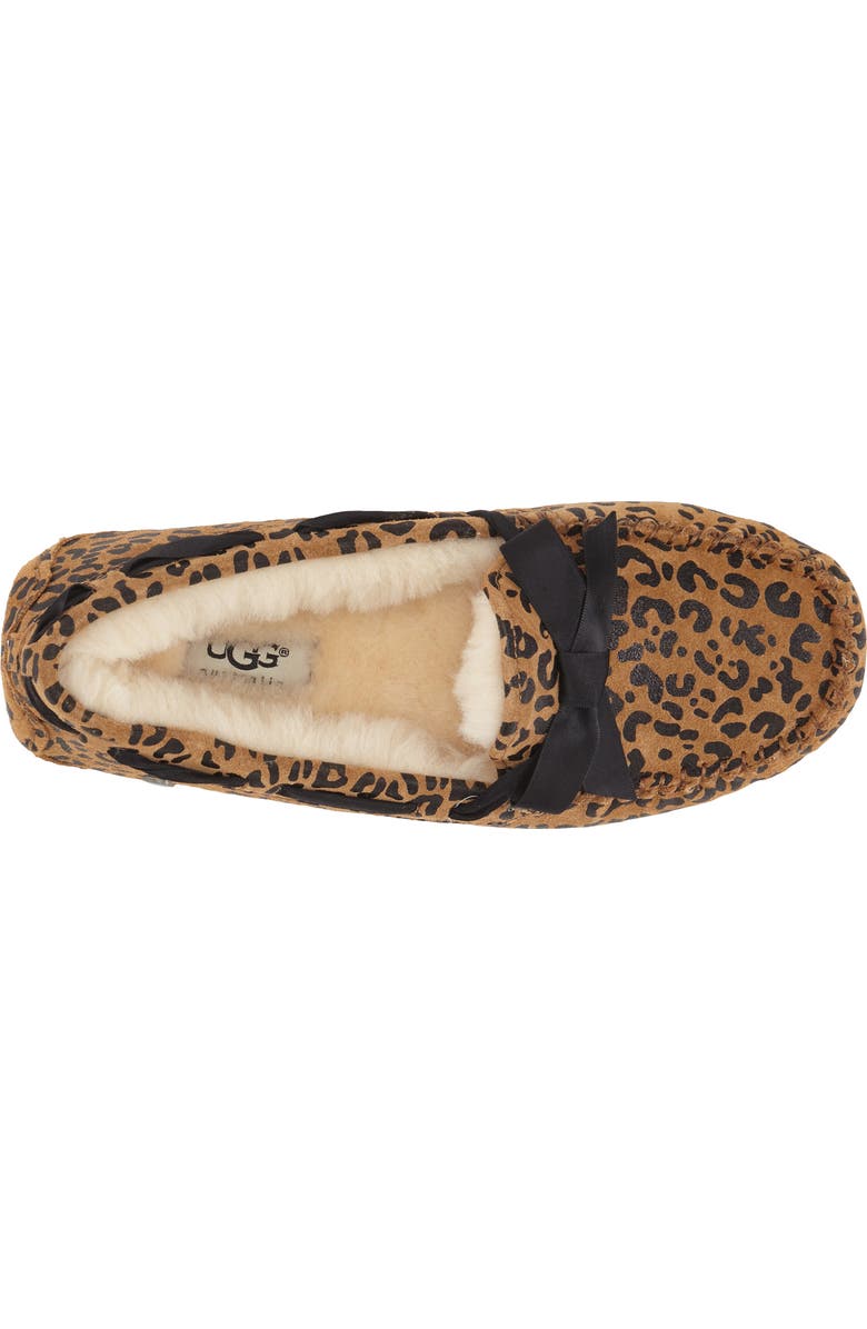 UGG<sup>®</sup> Dakota Leopard Print Bow Slipper, Alternate, color,