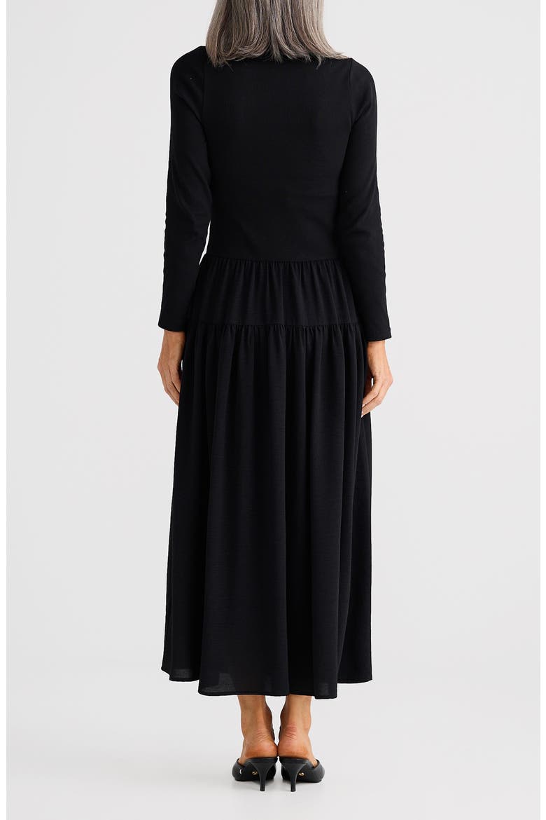 Juliette Long Sleeve Maxi Dress, Alternate, color, BLACK