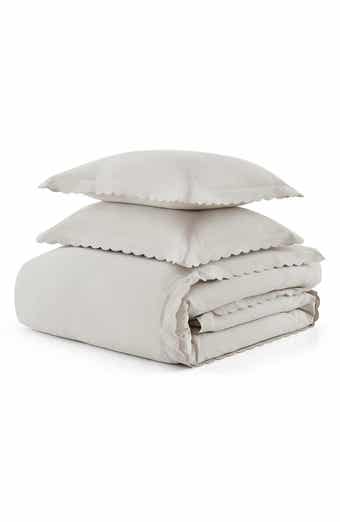 Signature Scallop Solid Pique Duvet Set