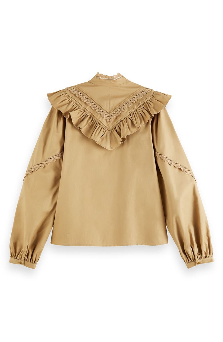 Scotch & Soda Military Ruffle Blouse, Alternate, color, 