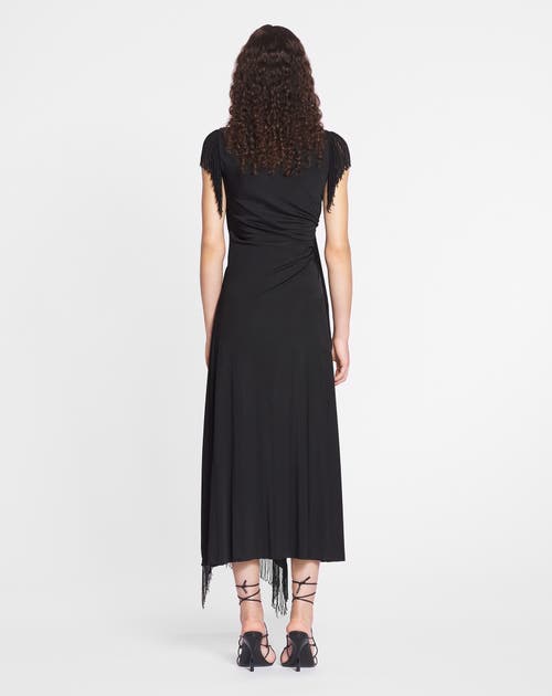 Lanvin Embroidered-detailing Midi Dress In Black