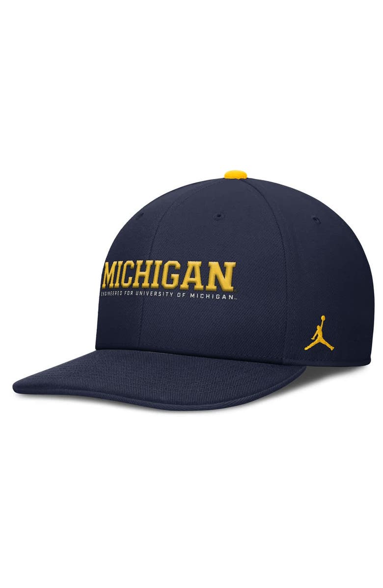 Jordan Brand Men's Jordan Brand Navy Michigan Wolverines 2025 On-Field Pro Performance Adjustable Hat, Main, color, Navy