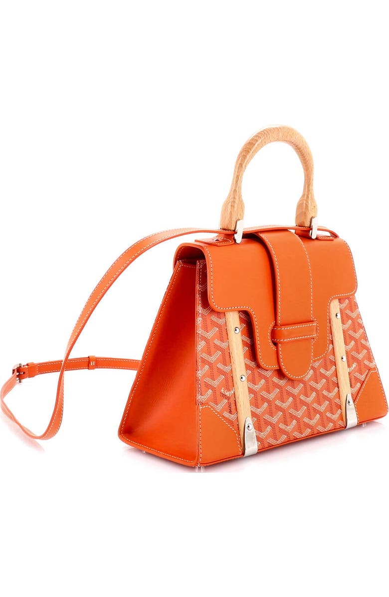 Pre-Owned Goyard Saigon Top Handle Bag Coated Canvas with Leather PM, Alternate, color, Orange