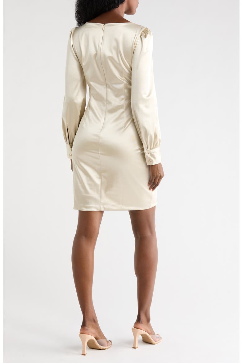 Front Twist Long Sleeve Dress, Alternate, color, GOLD