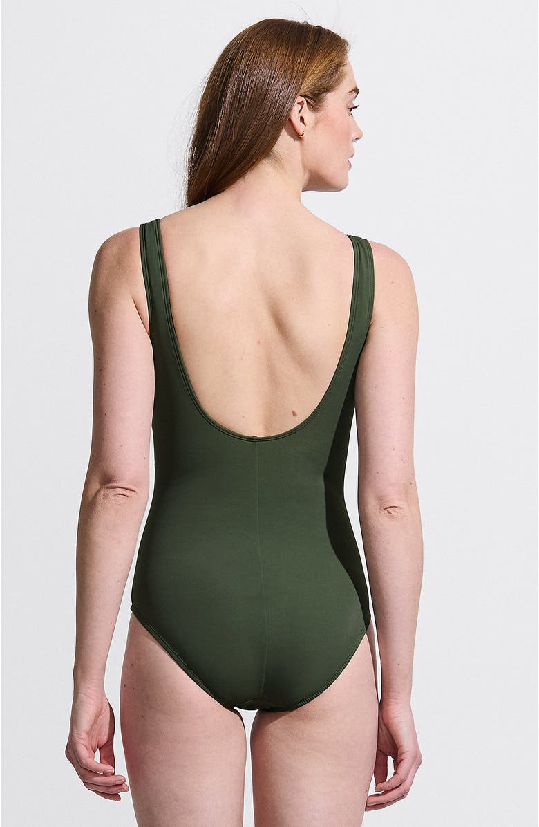 Lands' End SlenderSuit Wrap One Piece Swimsuit, Alternate, color, 