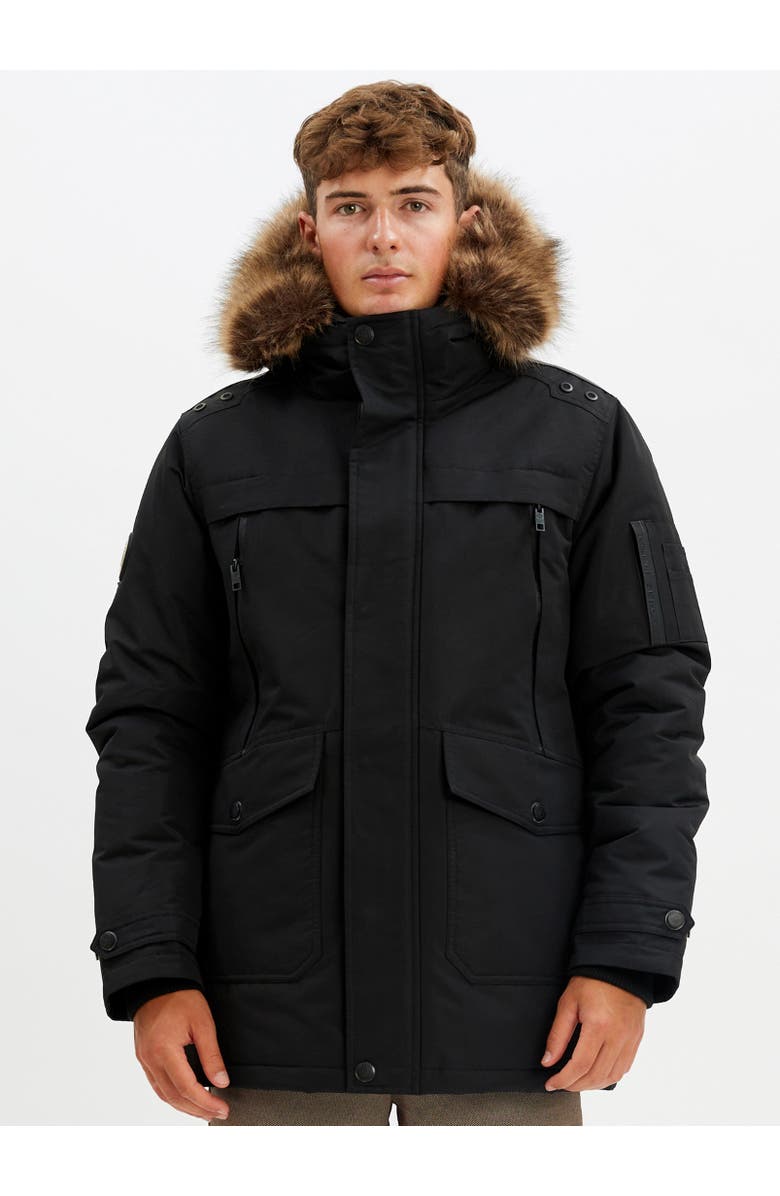 Point Zero HOODED MID-LENGTH PARKA, Main, color, Black