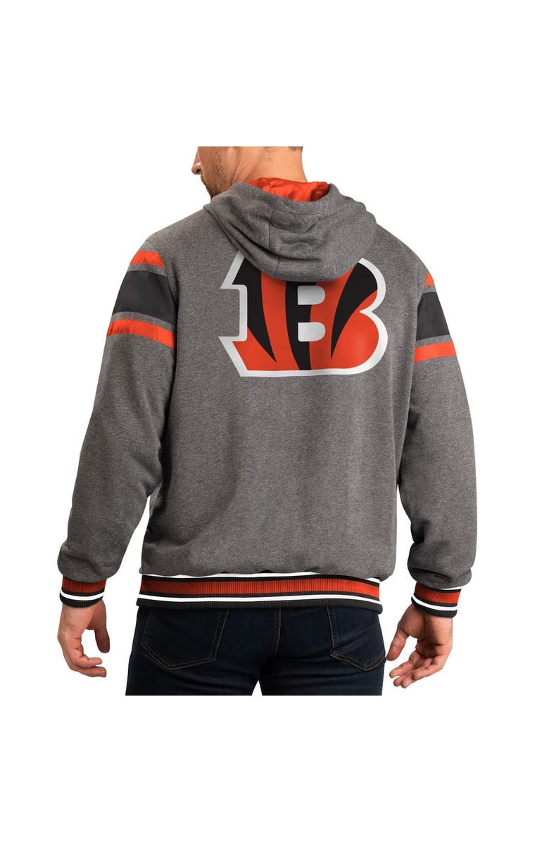 G-III SPORTS BY CARL BANKS Men's G-III Sports by Carl Banks Black/Gray Cincinnati Bengals Extreme Full Back Reversible Hoodie Full-Zip Jacket, Alternate, color, Black