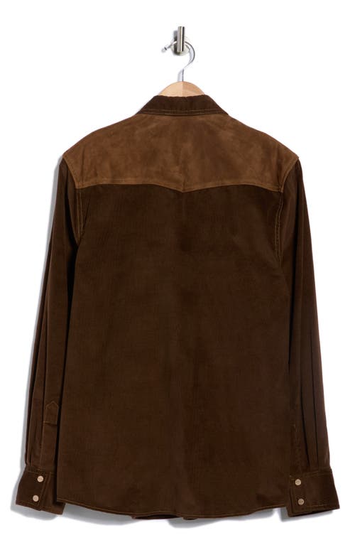 Twp Cowboy Take Me Away Micro Cord Shirt In Brown