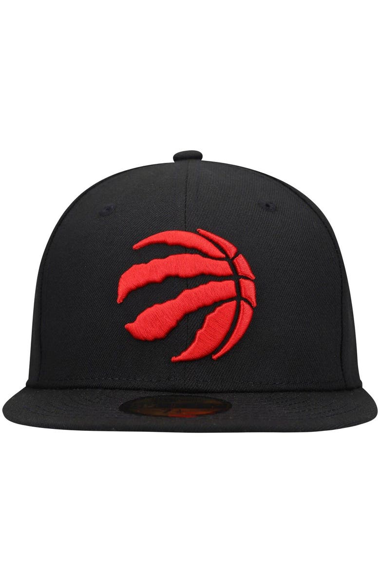 New Era Men's New Era Black Toronto Raptors Logo Official Team Color 59FIFTY Fitted Hat, Alternate, color, 