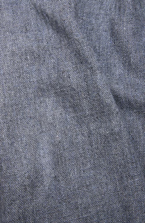 Saachi Wool Blend Fringe Scarf In Light Charcoal