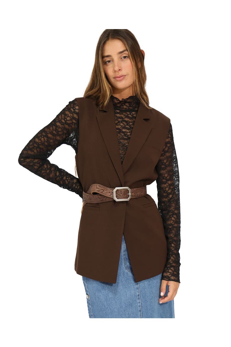 Make It Mine Vest, Alternate, color, Dark Brown