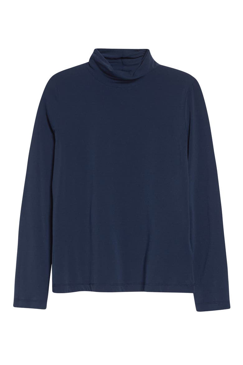 The Nuda Jersey Turtleneck Top, Alternate, color, MIDNIGHT