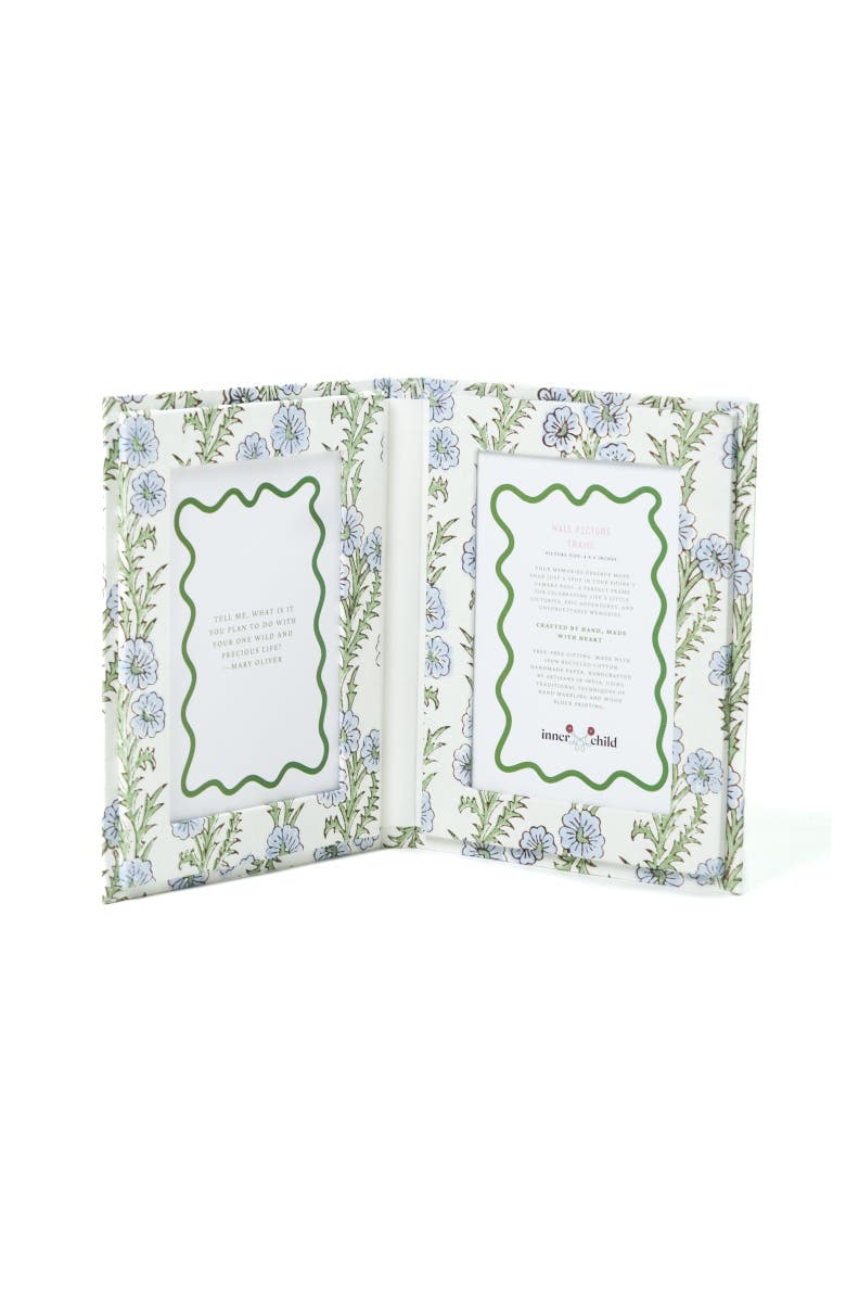 Inner Child Blockprint Picture Frame Folding Book - 4x6, Main, color, Blue