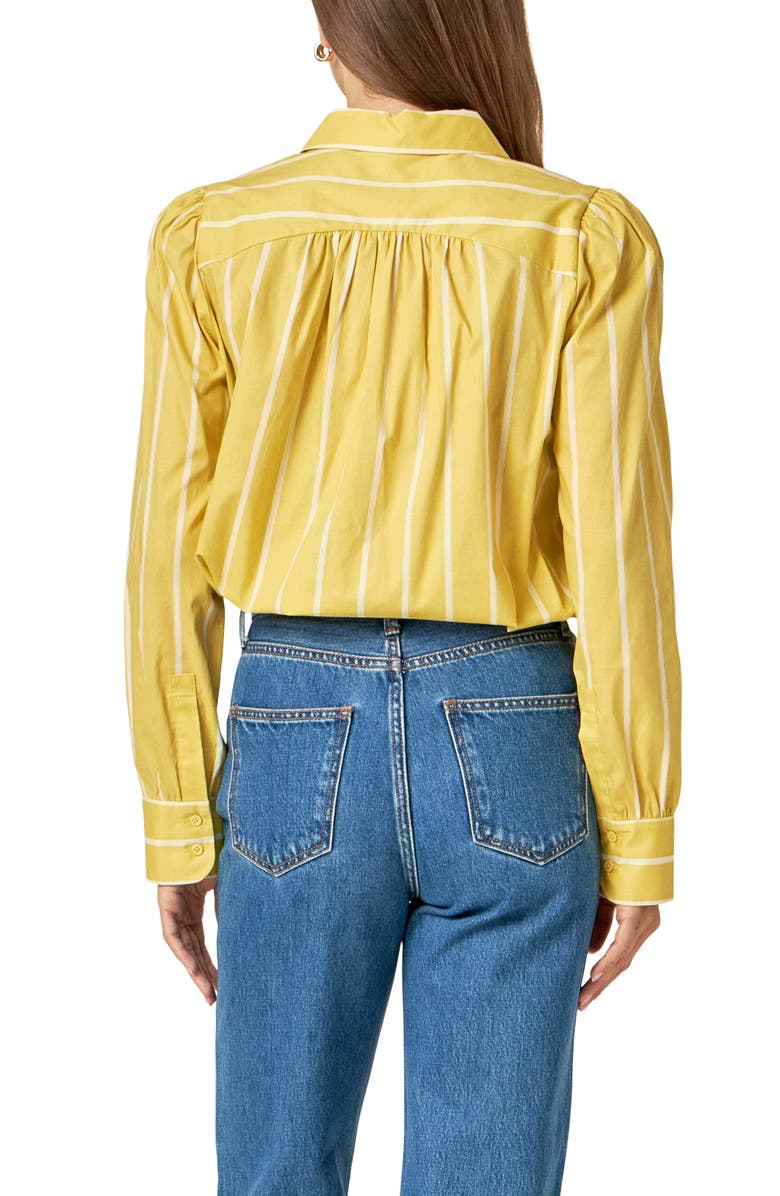 English Factory Stripe Stretch Cotton Button-Up Shirt, Alternate, color, 