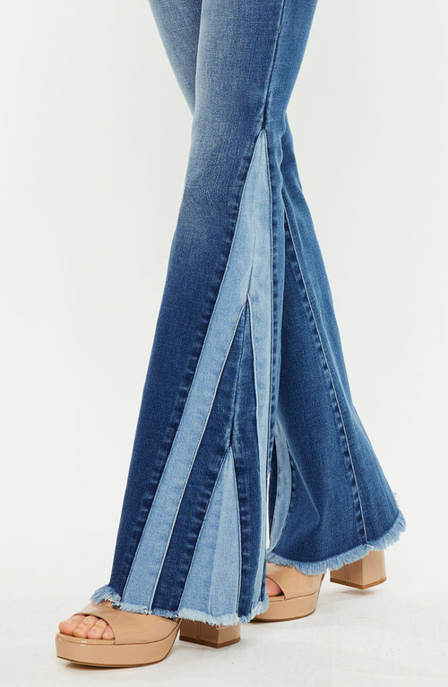 Kancan Treasure High Rise Flare Jeans In Blue