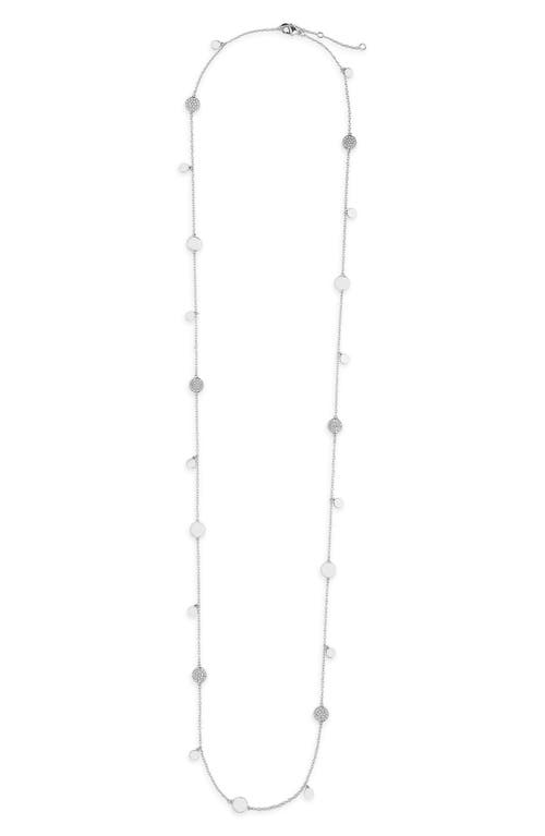 Sterling Forever Delicate Cubic Zirconia Disc Station Necklace In Silver
