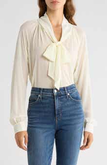 WAYF x Sara Walker Bow Georgette Blouse
