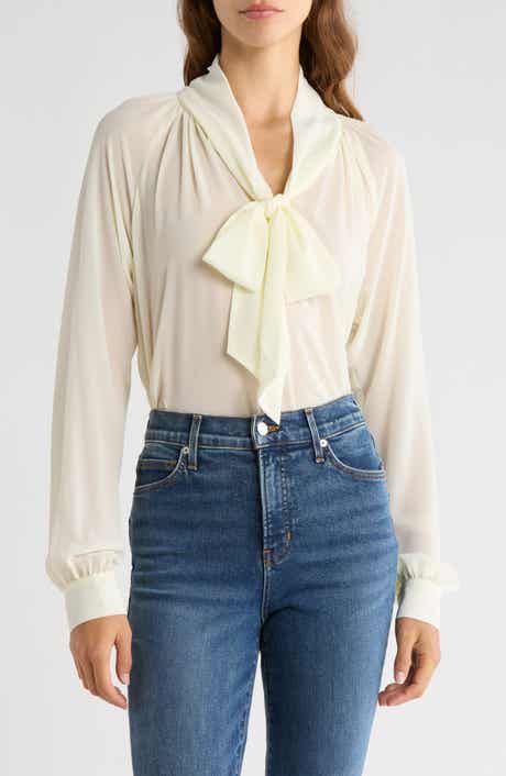 WAYF x Sara Walker Bow Georgette Blouse