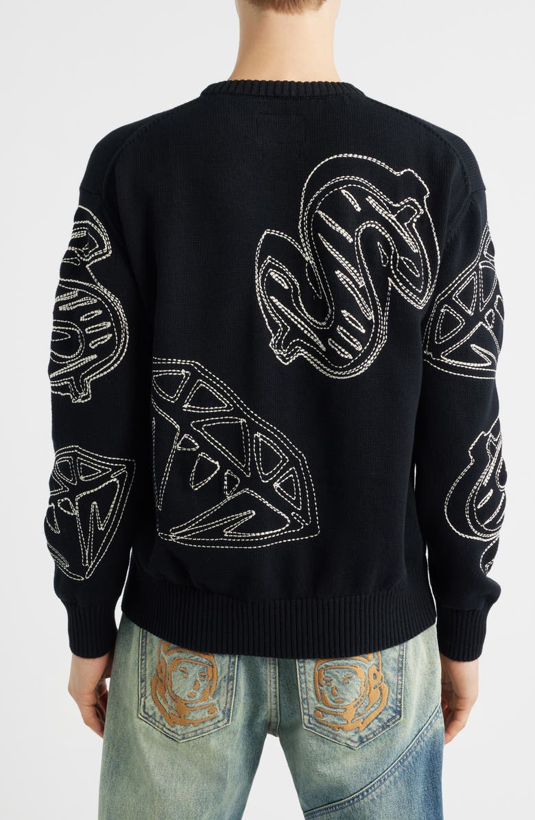Billionaire Boys Club Diamond Dollar Crewneck Sweater, Alternate, color, Black