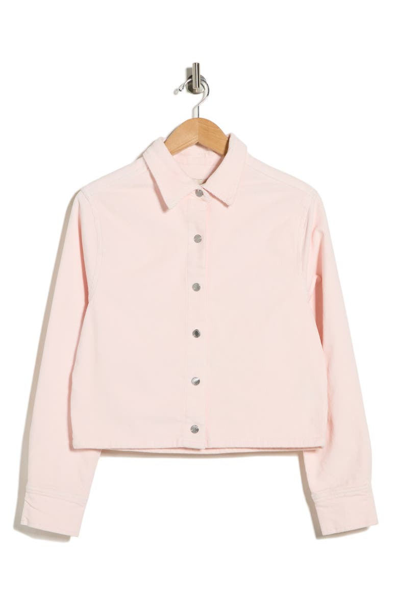 Montauk Corduroy Crop Button-Up Shirt, Alternate, color, POWDER PINK