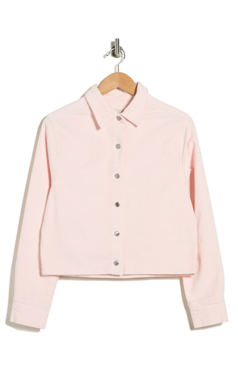 DL1961 Montauk Corduroy Crop Button-Up Shirt, Alternate, color, Powder Pink