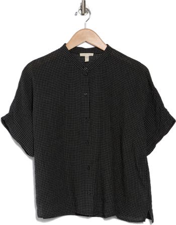 Eileen Fisher Mandarin Collar Short Sleeve Top | Nordstromrack