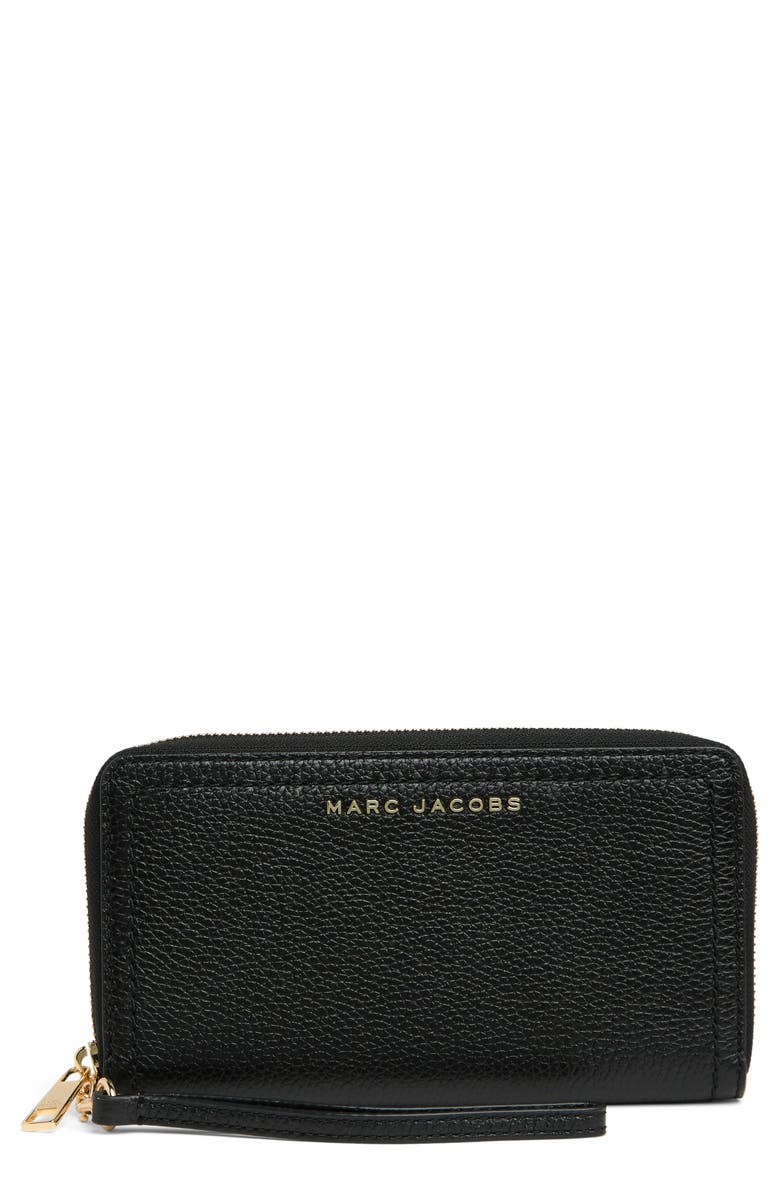 Marc Jacobs Leather Wristlet Continental Wallet, Main, color,