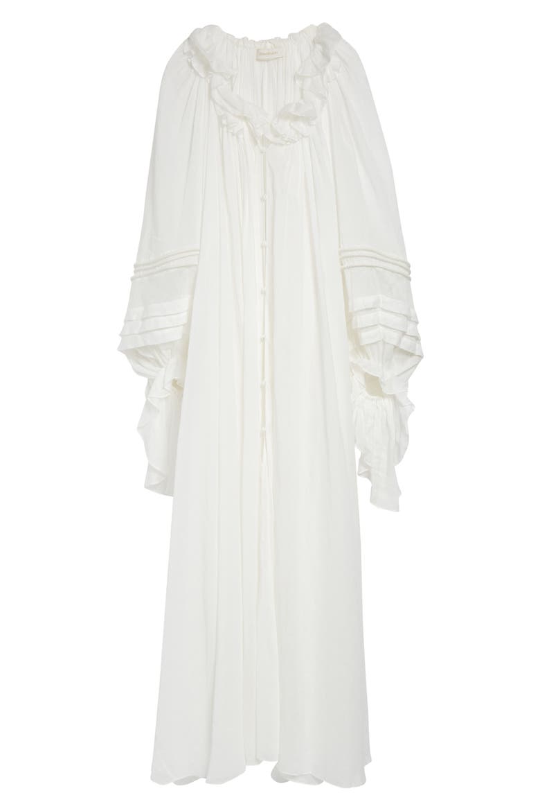 Rebellion Long Sleeve Corded Billow Ramie Maxi Dress, Alternate, color, IVORY